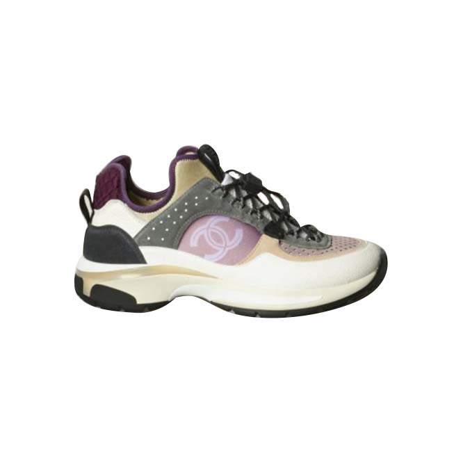 CHANEL SNEAKERS FABRIC, SUEDE CALFSKIN, MESH & FABRIC WHITE, GRAY, PURPLE G39488 Y56142 K4944 CHANEL SNEAKERS FABRIC, SUEDE CALFSKIN, MESH & FABRIC WHITE, GRAY, PURPLE G39488 Y56142 K4944